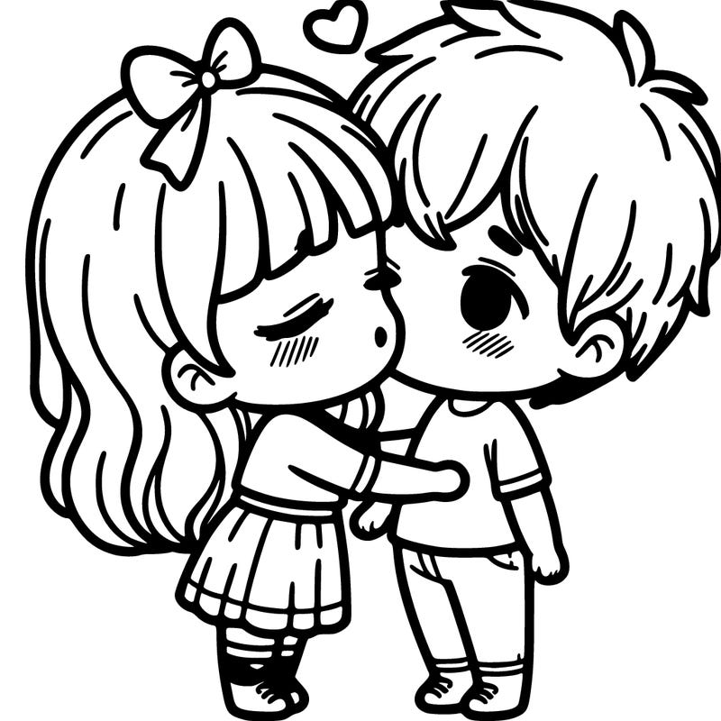 girl and boy kissing