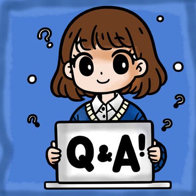 girl with short hair holding a sign that says “q&a!”