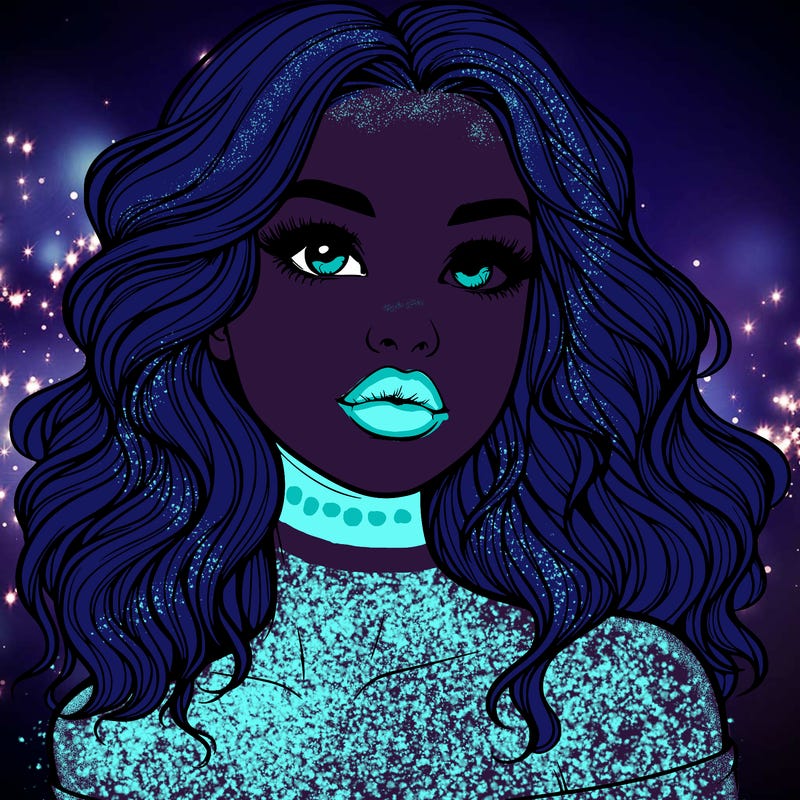 realistic girl with wavy hair and lips