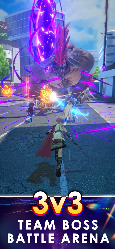 DISSIDIA DUELLUM FINAL FANTASY - 3v3 team boss battle arena in modern day Tokyo