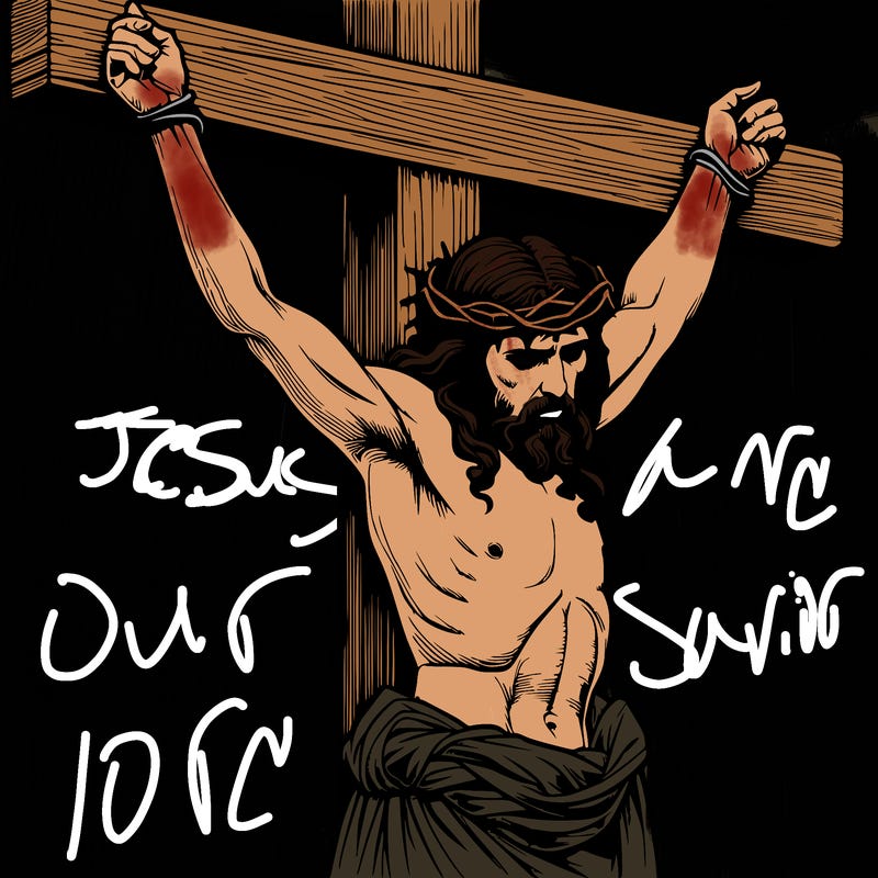 jesus realistic on the cross