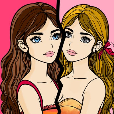 split realistic girl