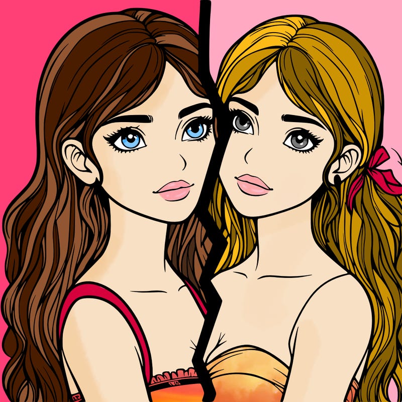 split realistic girl