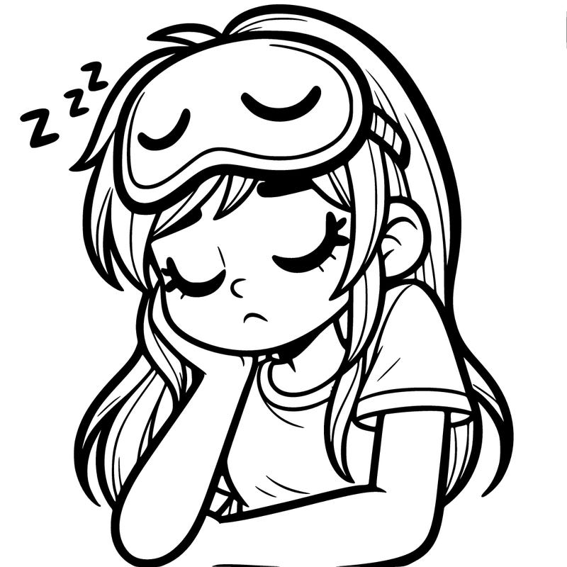 one teen girl that is awake wearing a sleeping mask