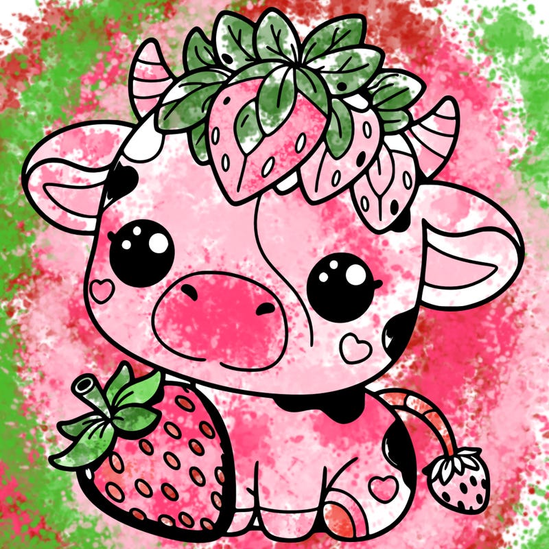 cute strawberry cow