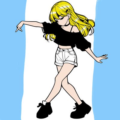 realistic girl danceing