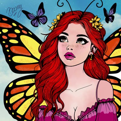 butterfly fairy realistic girl