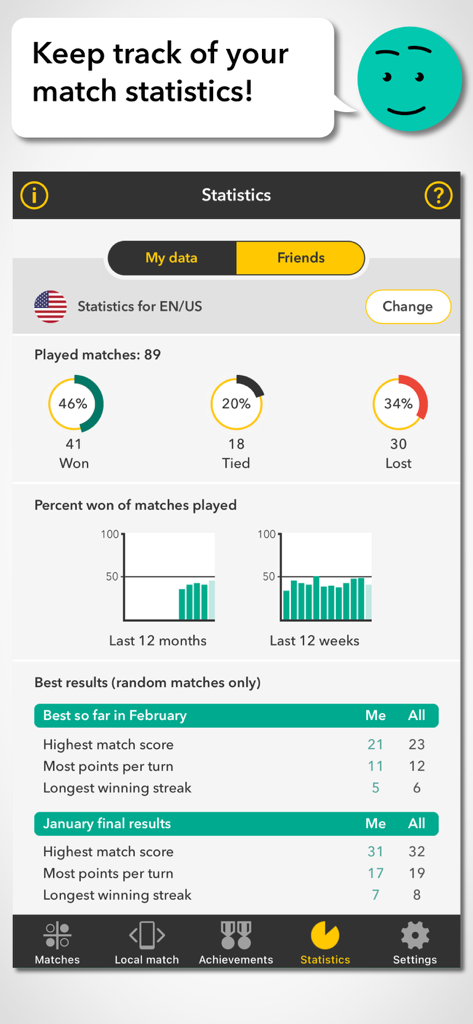 Cross Boss - Cross Boss app player statistics dashboard showing win rates and match performance charts