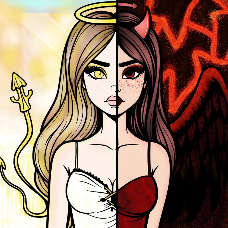 devil vs angel realistic girl