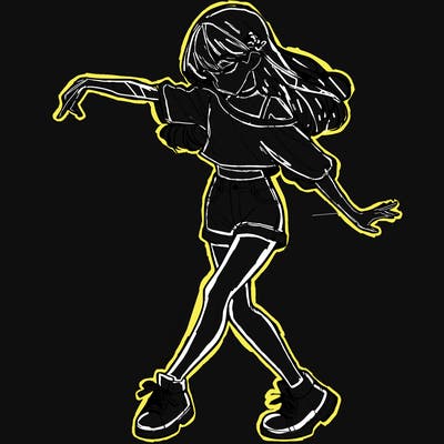 realistic girl danceing