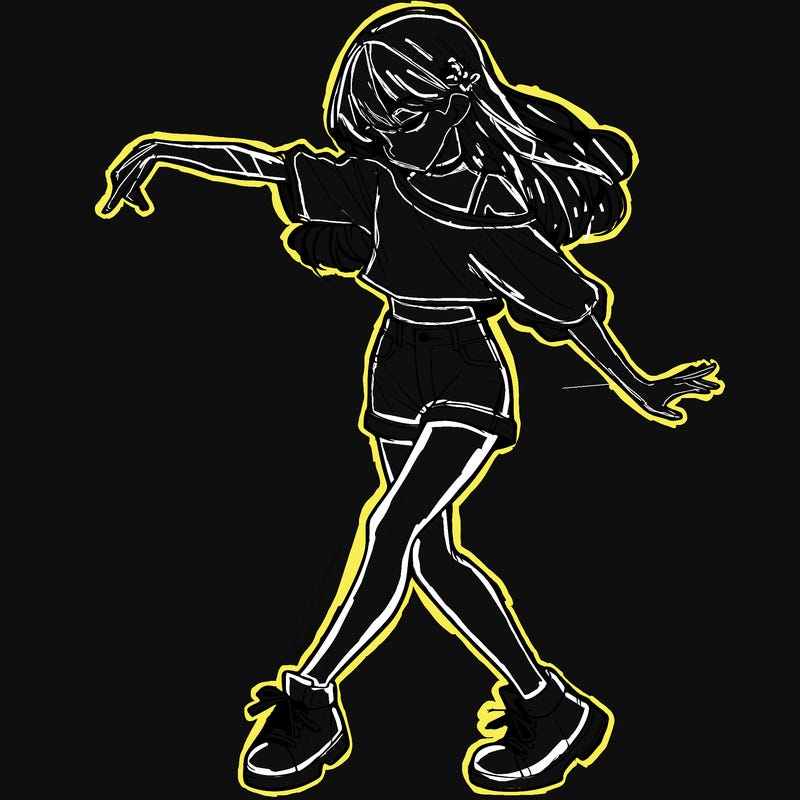 realistic girl danceing