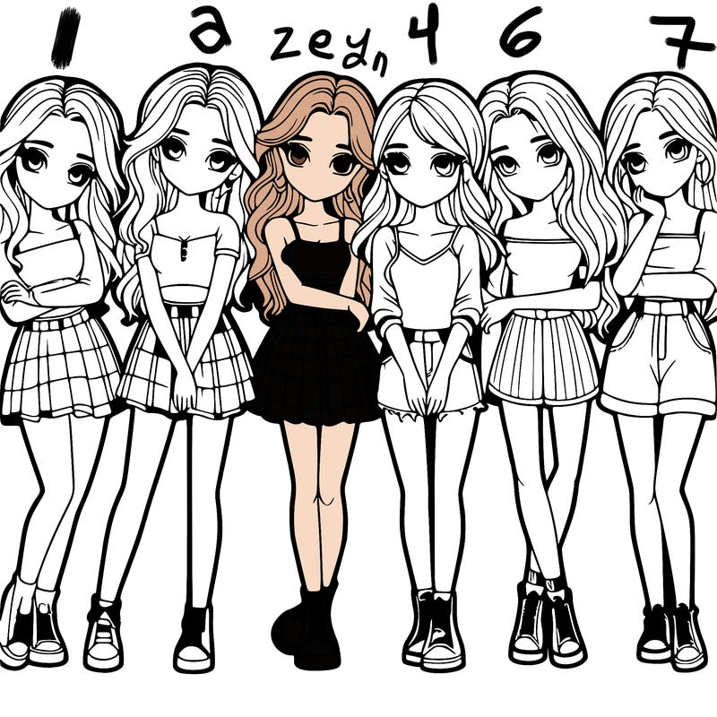 a group of girls realistic