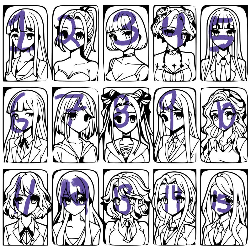 girls that look diffrent anime