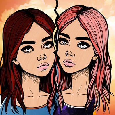 realistic girl split