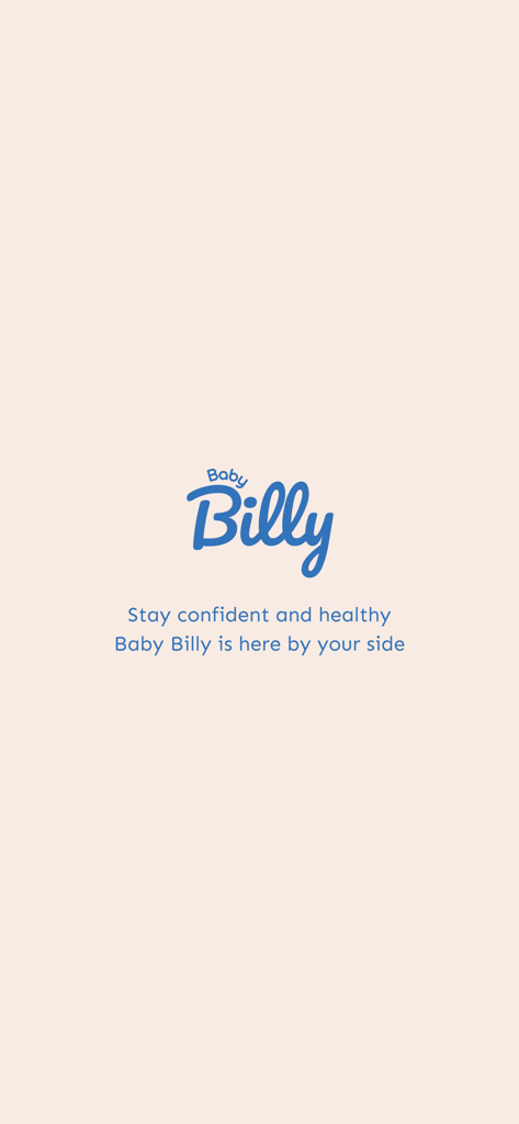 Baby Billy pregnancy app logo with stay confident and healthy tagline