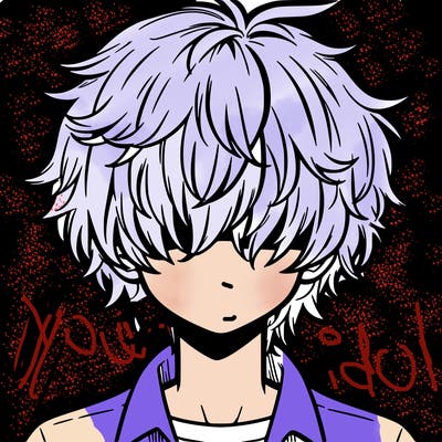 manga boy fluffy hair covering his eyes