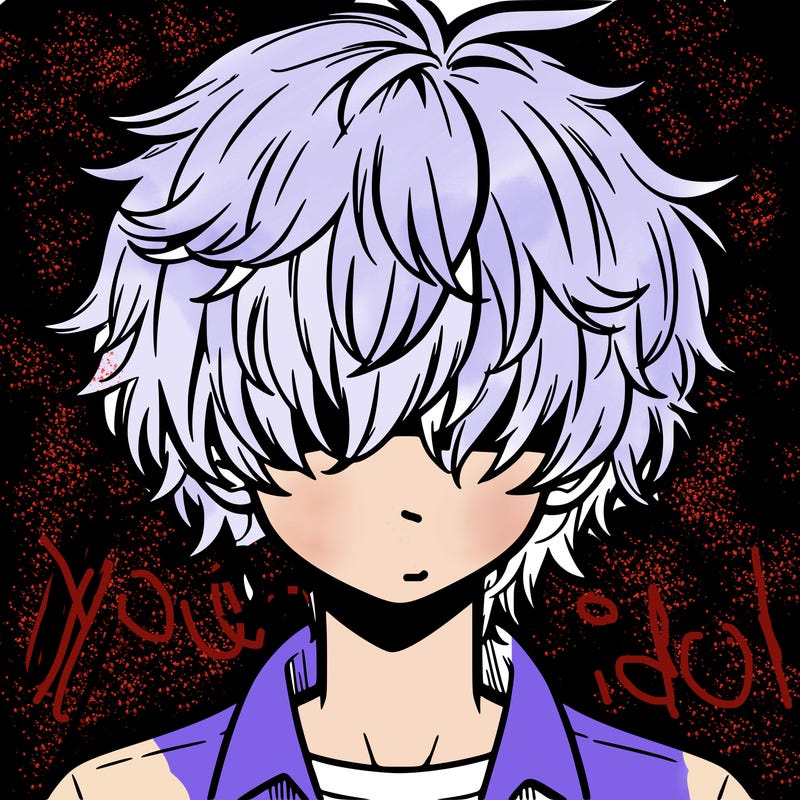 manga boy fluffy hair covering his eyes