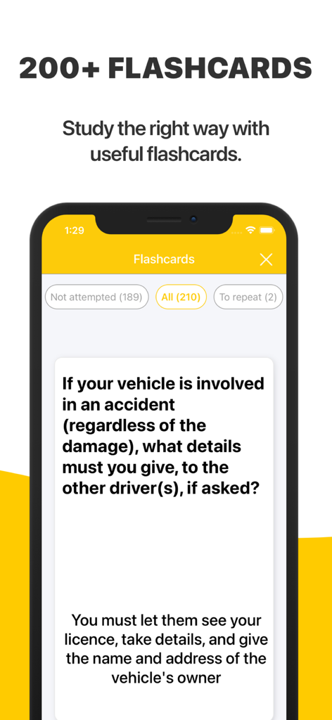 Victorian learner permit test study flashcard about vehicle accident rules