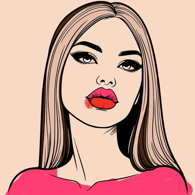 realistic woman with full lips