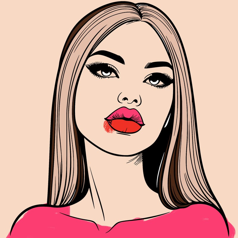 realistic woman with full lips