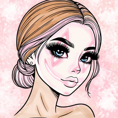 realistic girl with lashes