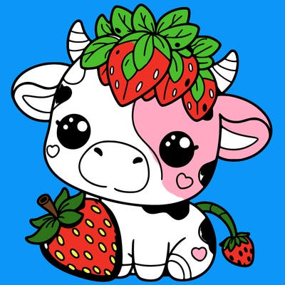 cute strawberry cow