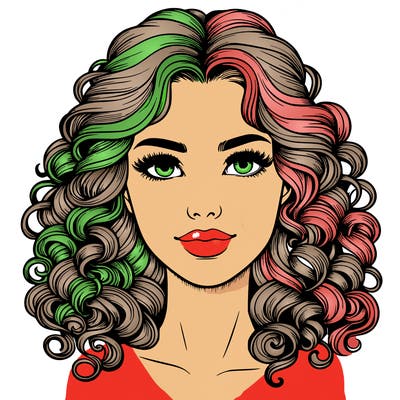 realistic woman with ringlet curls