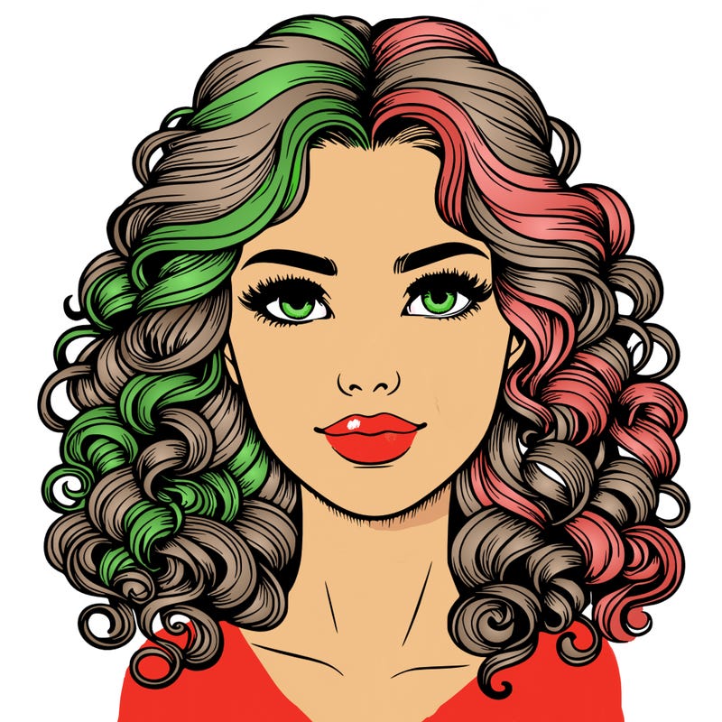 realistic woman with ringlet curls