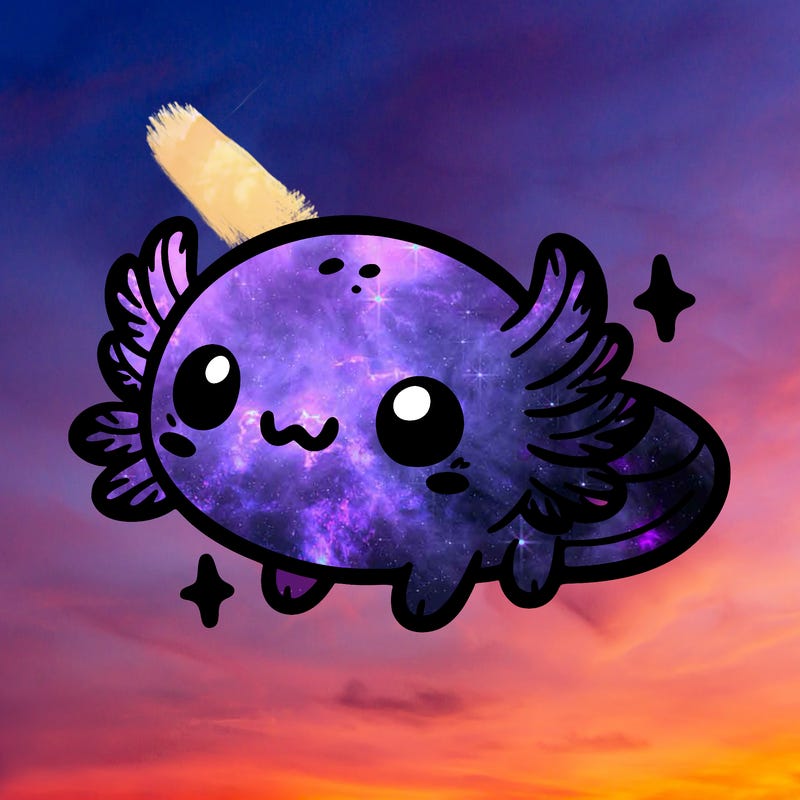 cute easy baby axolotl