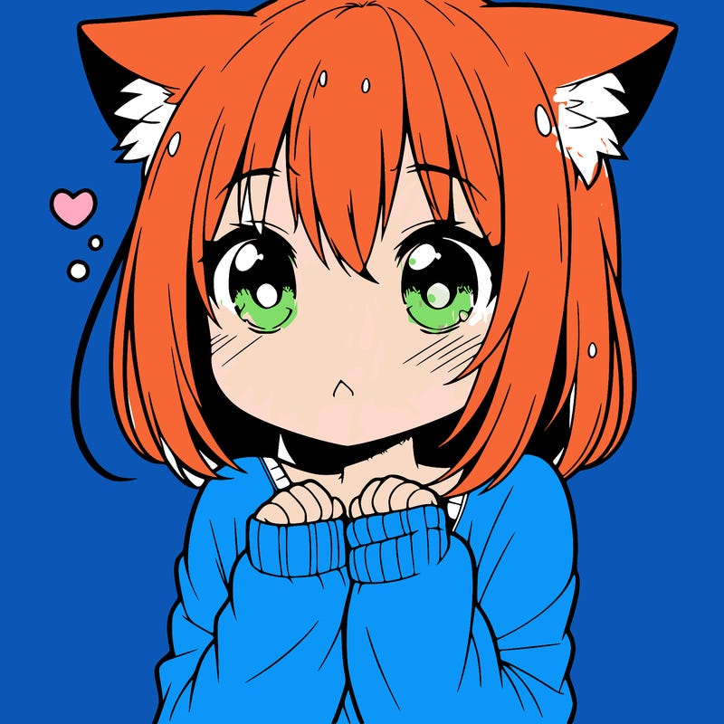shy anime catgirl
