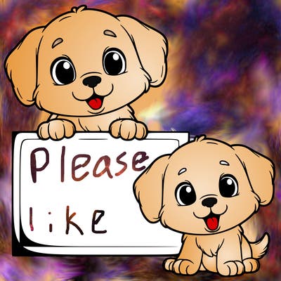 puppy holding up a blank sign