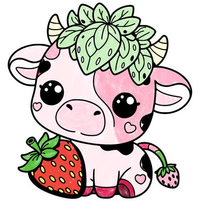 cute strawberry cow