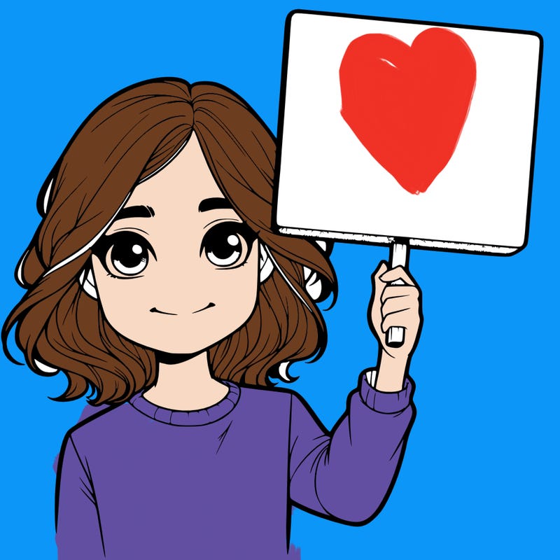 realistic girl holding up a sign