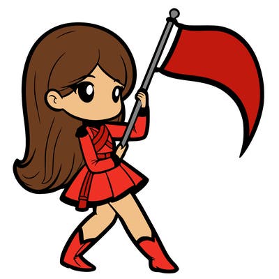 color guard flag girl