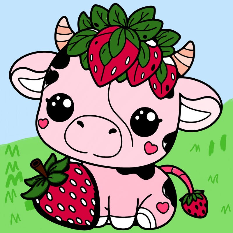 cute strawberry cow