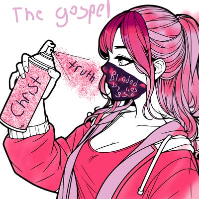 a realistic girl spray, painting