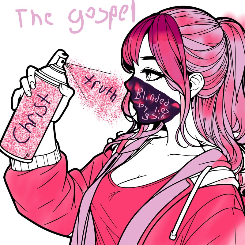 a realistic girl spray, painting