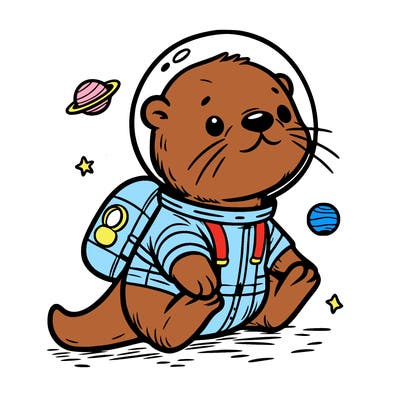 otter in a space suit