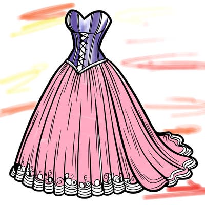 wedding dress-corset and a long and flowy skirt