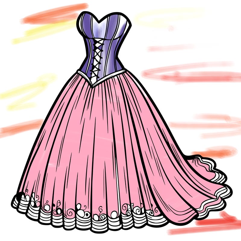 wedding dress-corset and a long and flowy skirt