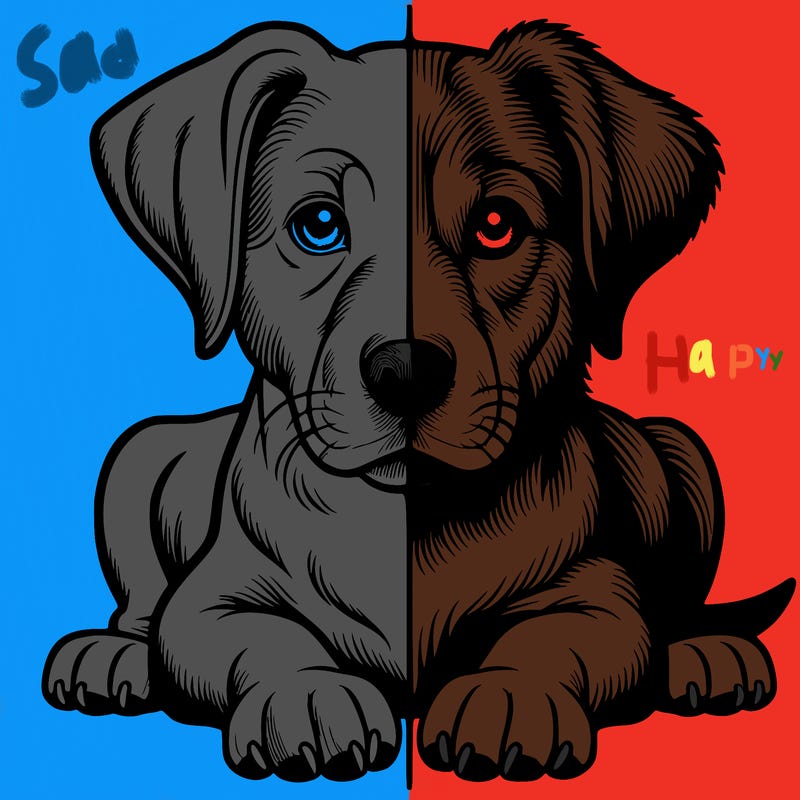 realistic dog split picture