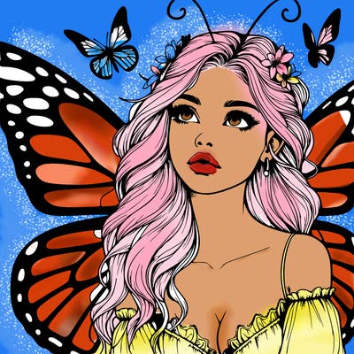 butterfly fairy realistic girl