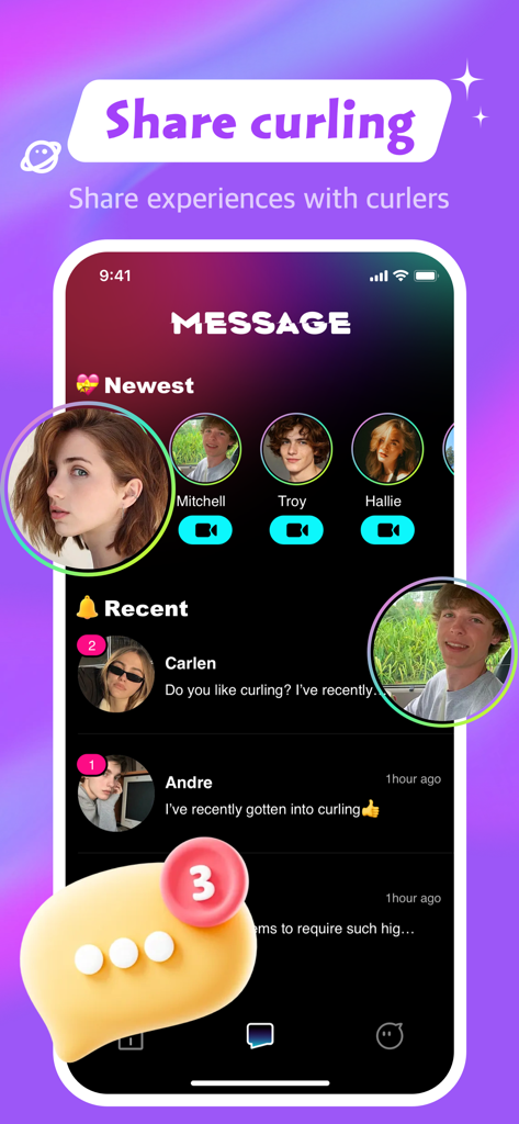 Hacla - Adult, Chat, Connect - Hacla app messaging screen showing user profile icons and chat conversations with recent contacts