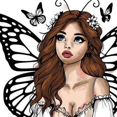 butterfly fairy realistic girl