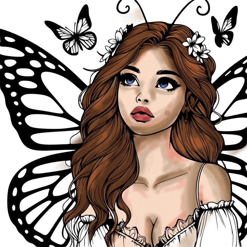 butterfly fairy realistic girl