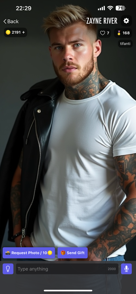 Jupi AIチャットアプリのAIキャラクター、Zayne Riverのプロフィール