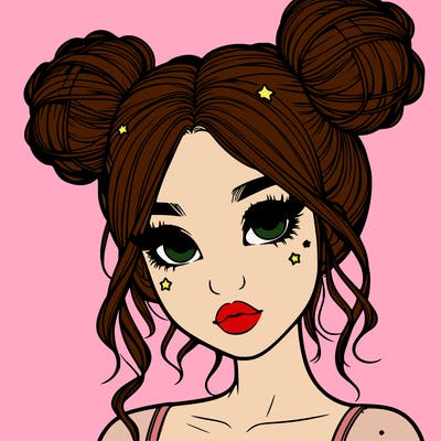realistic girl with space buns