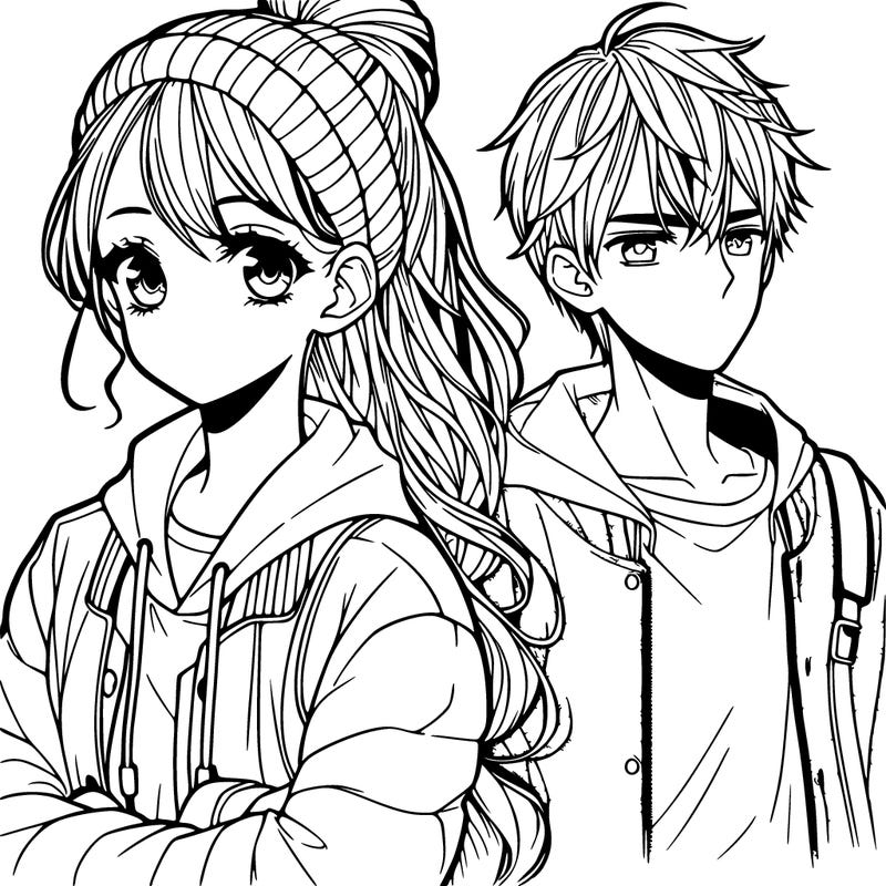 teen manga girl and boy