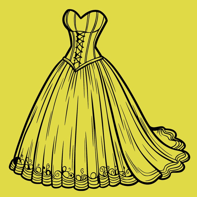 wedding dress-corset and a long and flowy skirt