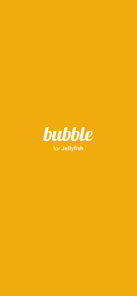 Yellow splash screen for bubble for JELLYFISH app